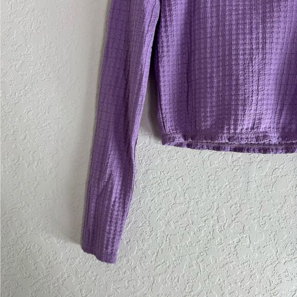 Madewell Squared Neck Textured Long Sleeve Crop Top Size M - Picture 4 of 9